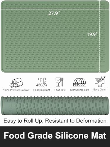 Stove Top Covers for Electric Stove, Food Grade Heavy Duty Silicone Glass Stove Top Cover Protector, Induction Cooktop Protector, Heat Resistant Range Ceramic Stove Top Covers Mat, Oven Cover