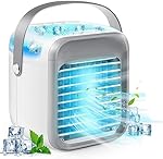Jack's Classic Portable Air Conditioner, Personal Cooler Fan, 3 in 1 Evaporative With Large Capacity Water Tank, Quiet Mini Conditioner Desk Cooling Fan for Home, Bedroom, Travel, and Office, Grey