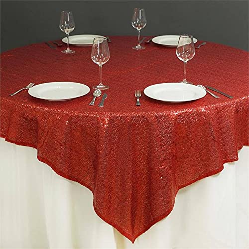 Amazon.com: BalsaCircle 72x72-Inch Red Sequined Table ...