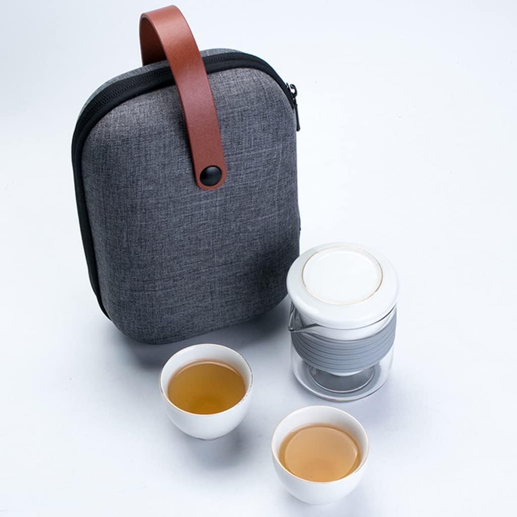 中国カンフーティーセット セラミックポータブルティーポットセット アウトドア旅行用蓋碗ティーカップ 茶道用ティーカップ ドリンクウェ Amazon.co.jp: ティーセット 中国のカンフー旅行茶セットセラミックポータブルティーポットセットガイワンティーカップの茶道ティーカップ屋外の飲酒ジングデツェ  茶碗セット (Color : Dark) : ホーム＆キッチン
