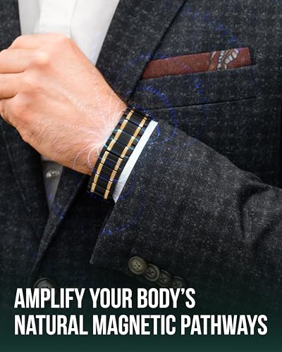 Image of MagnetRX 3X Strength Titanium Magnetic Bracelet - Magnetic Bracelets for Men - Premium Fold-Over Clasp and Adjustable Length with Sizing Tool