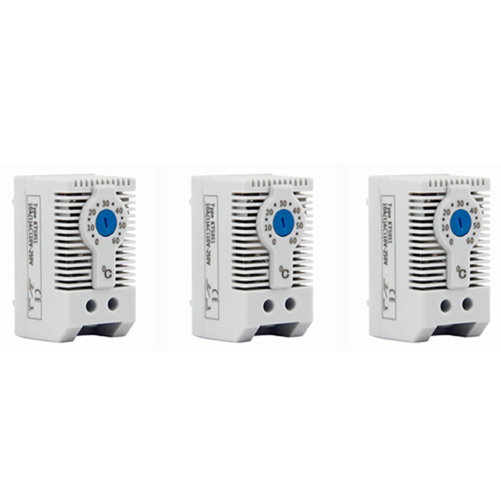 Jnchdghwa 3X KTS011 NO Normally Open Adjustable Mechanical Temperature Controller Cabinet Thermostat Din Rail,Used for Cooling