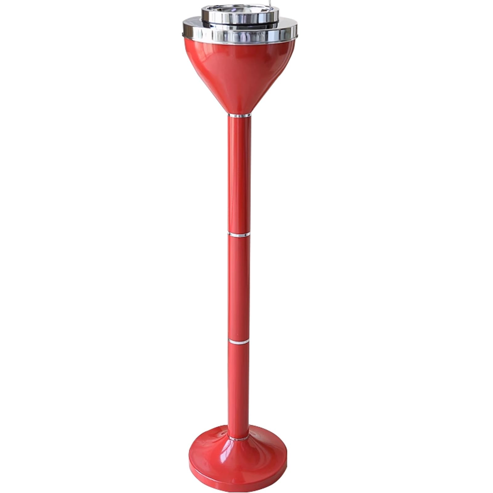 IUokLU Outdoor Standing Ashtray with Lid,Cigarette Butt Disposal Receptacle,Smokers Trash Can for Patio,Office,Living Room（Red-80.5CM）