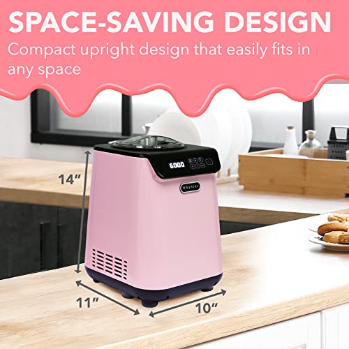 Whynter Ice Cream Maker Machine Automatic 1.28 Qt Upright with Built-In Compressor, LCD Digital Display & Timer, No Pre-Freezing, ICM-128BPS, Black/Pink by Whynter - Image 3