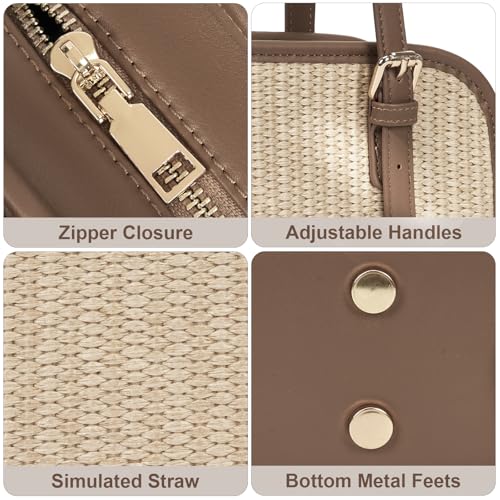Image of Straw Shoulder Bag for Women Woven Beach Purse Summer Purse Straw Bags for Women 2025