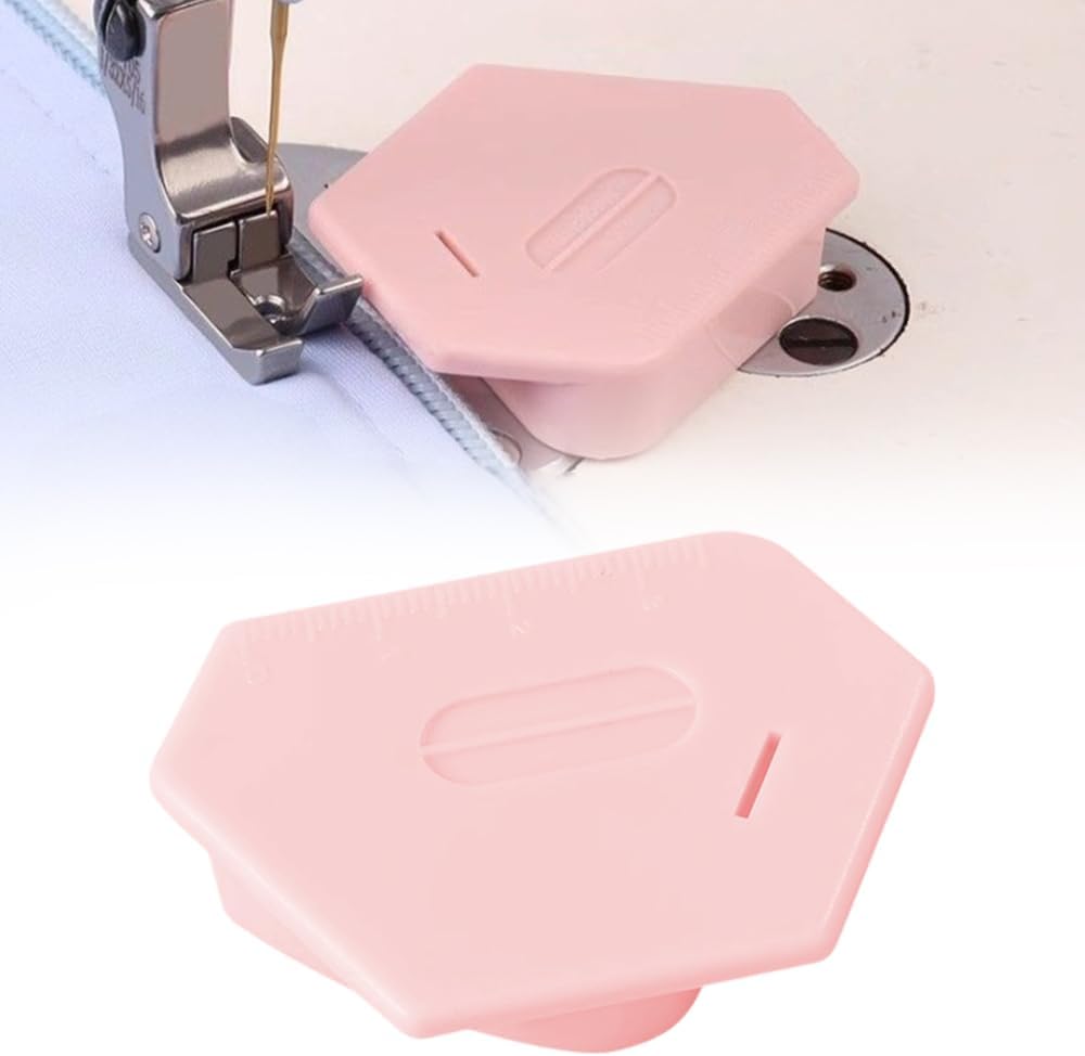 Magnetic Seam Guide for Sewing Machine,2024 Upgraded Multi-Purpose Tool Polygonal Strong Magnetic Gauge,Polygonal Multifucntional Seam Guide Hemmer with Scale,Sewing Accessories Supplies (Pink)