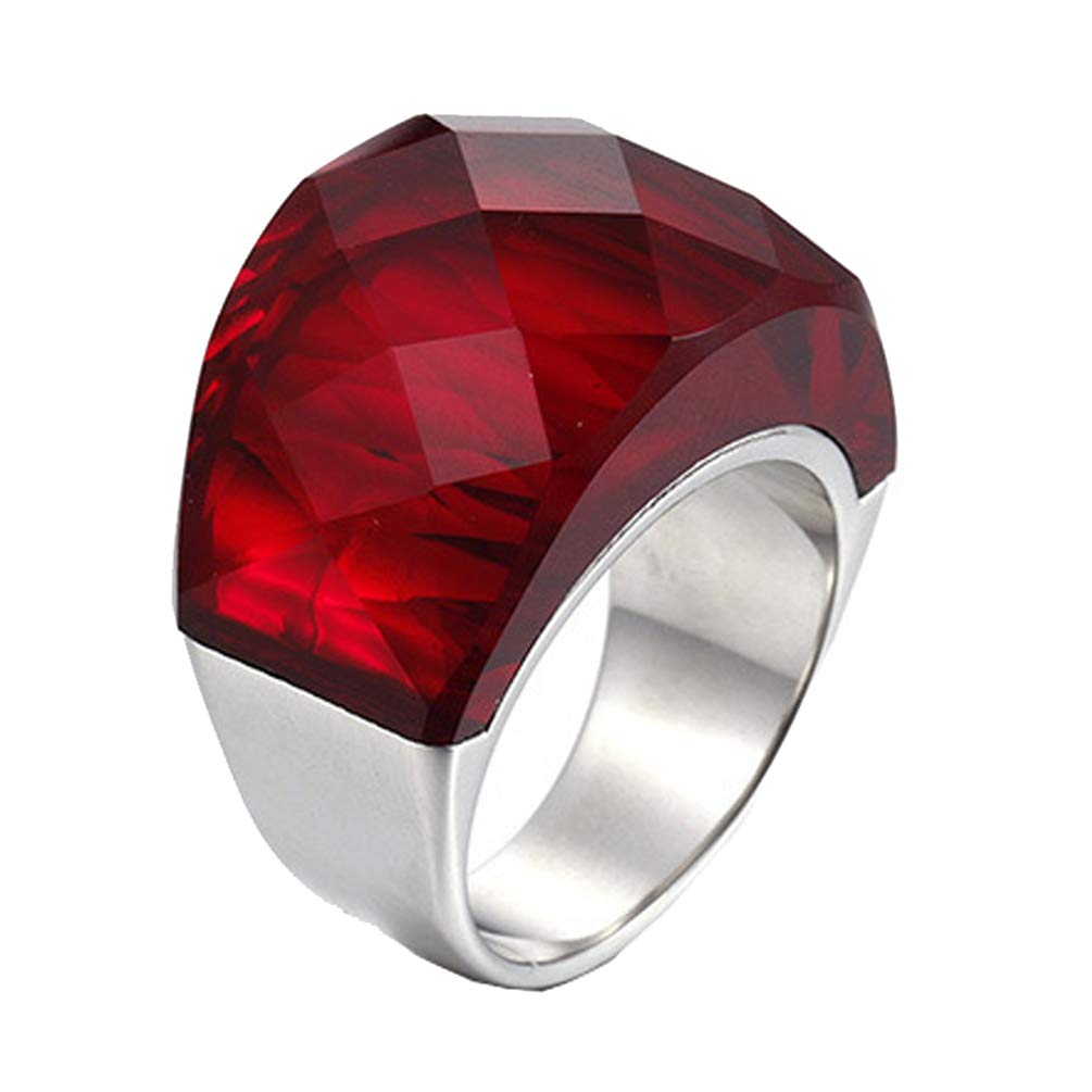 HIJONES Men Women Stainless Steel Cubic Zirconia Royal Crystal Rings Wrap Band Cocktail Style