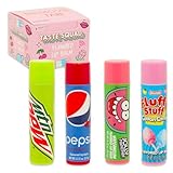 Taste Beauty Flavored Lip Balm 12 Pack - Bundle of Jolly Rancher, Mountain Dew, Cotton Candy, and Pepsi Flavored Lip Balms | Lip Moisturizer
