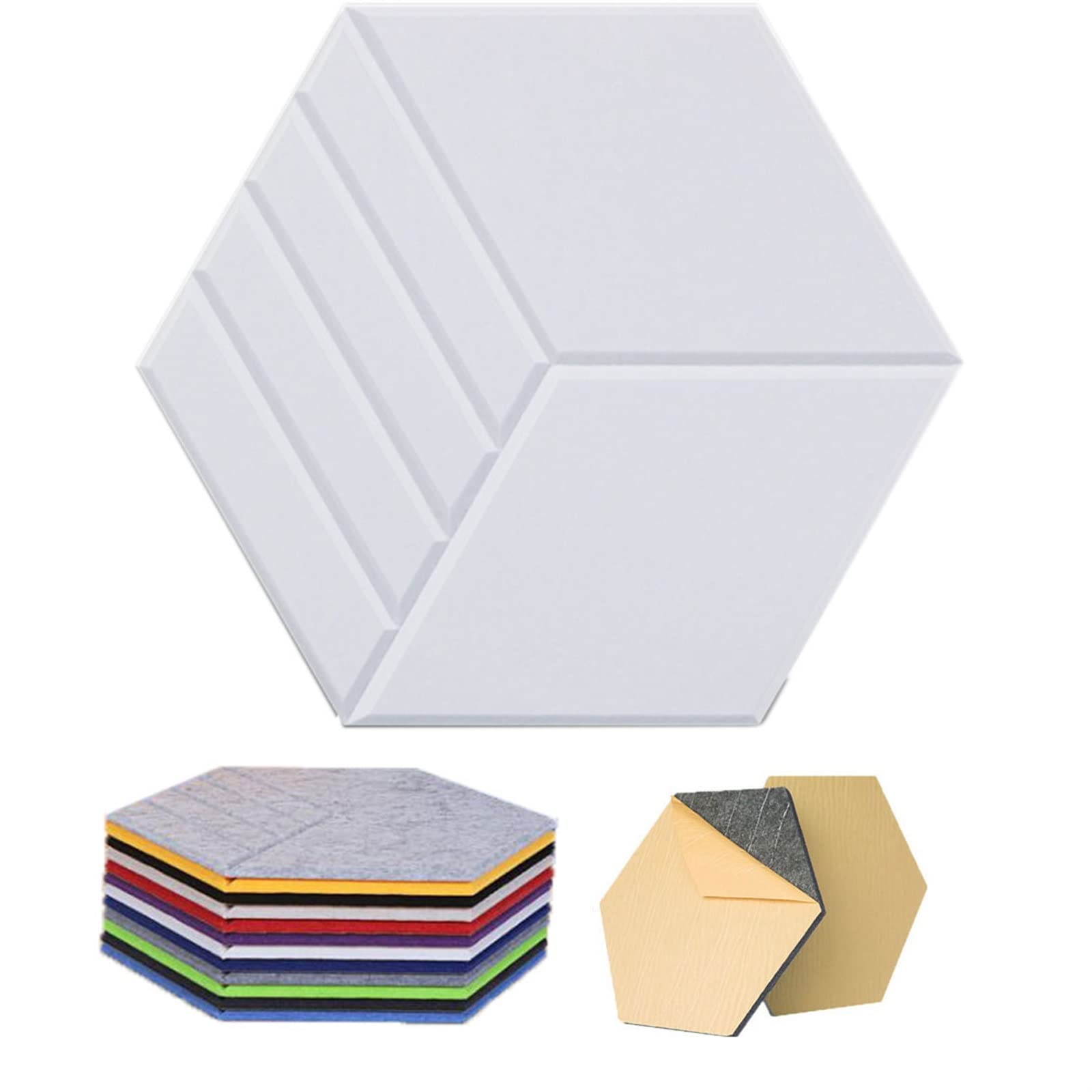 10Stück sechseckige Akustikpaneele, schalldichte Schaumstoffplatten, Schalldichtes Interieur, Schallabsorbierende Paneele, 34.5x30x0.9cm,für Wand, akustische Behandlung für Studio, Zuhause und Büro