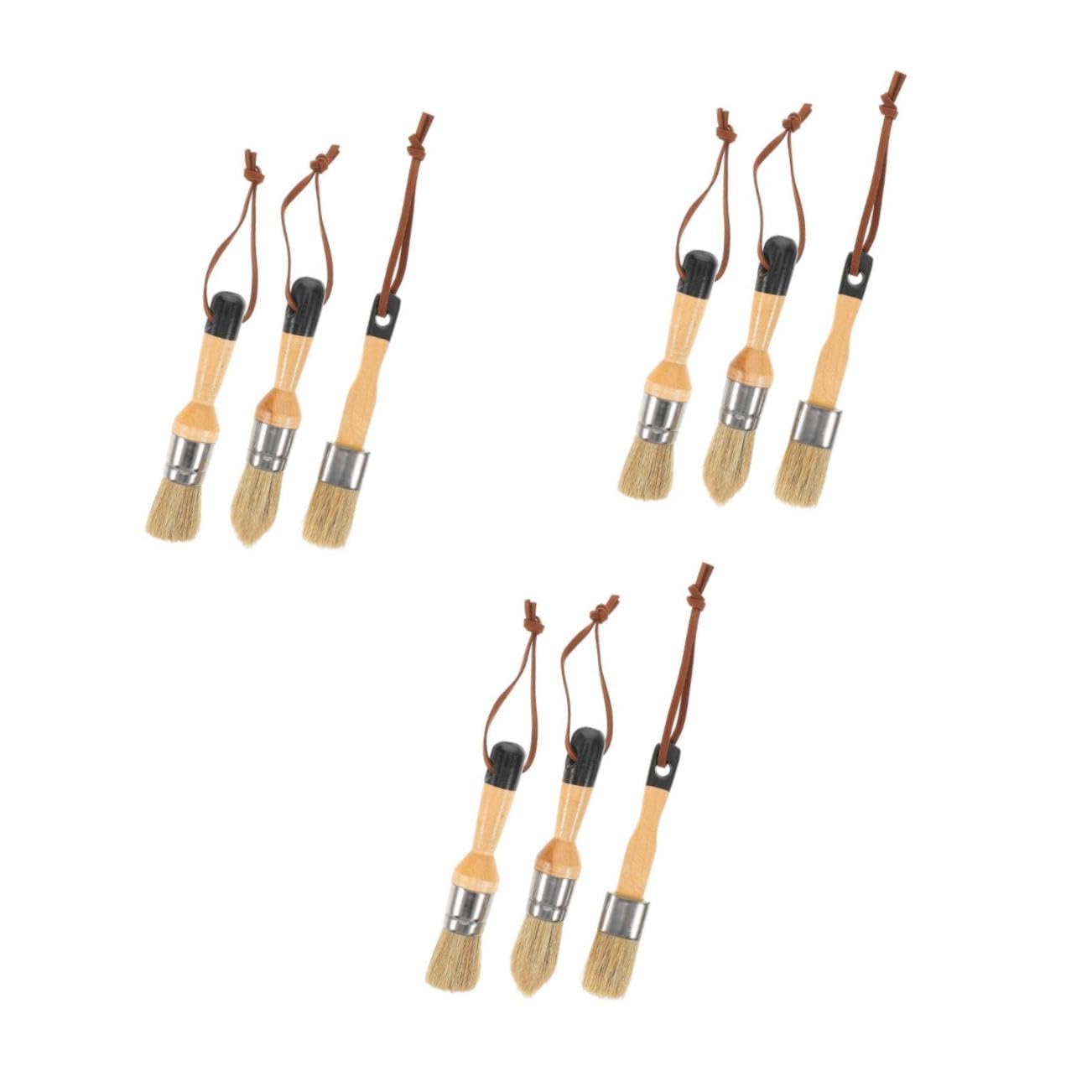 Operitacx 3 Series Juego De Pinceles para Pintar Muebles Manualidades Color Oscuro Mate para Interiores Sloan Tinte Tiza Redondos para Decoración del Hogar Escuela 3 Piezas*3