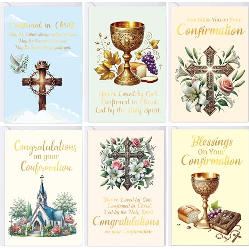ceiba tree Confirmation Cards with Envelopes with Scripture Religious Christian Bible Verse 12 Packs Baptism Cards for First Communion
