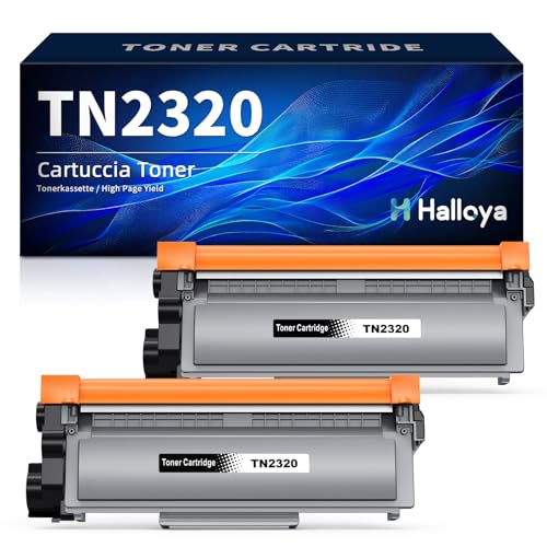 Halloya TN2320 Tóner Compatible con Brother TN2320 TN 2320 TN 2310 Toner para Brother MFC L2700DW HL L2300D HL L2340DW DCP L2520DW DCP L2500D DCP L2540DN MFC L2720DW MFC L2740DW (2 Negro)