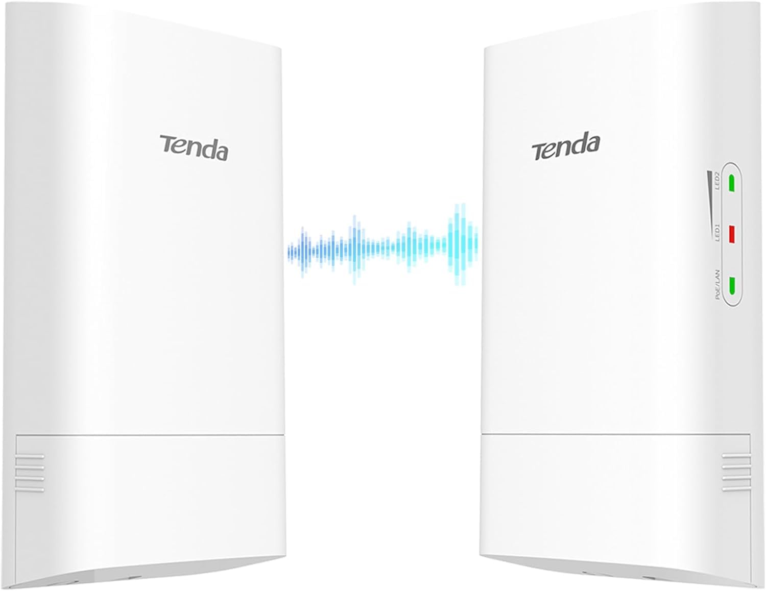 Tenda O1-5G mostek WiFi punkt do punktu WLAN most zewnętrzny CPE (867 Mb/s na 5 GHz, mostek WLAN z anteną 9dBi, pasywne PoE, zarządzanie centralne, zasięg 1 km, wodoodporność IP65) (2 sztuki)