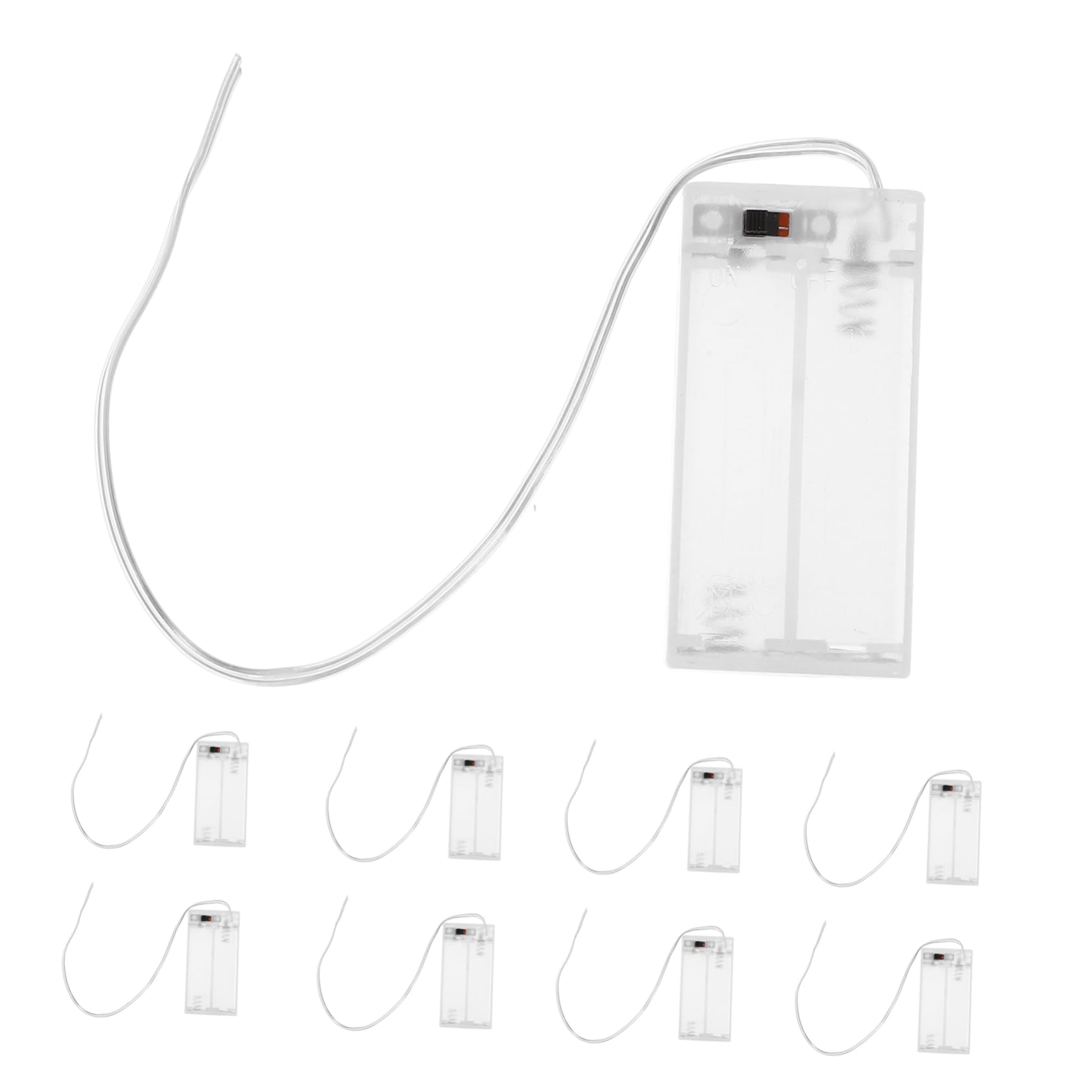 YARNOW 4 Set Scatola Per Batterie Con Stringa Luminosa Porta Batterie Custodia Per Guscio Per Aa Abs Trasparente 10 pezzi * 4