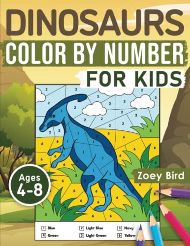 Image of Dinosaurs Color by Number for Kids: Coloring Activity for Ages 4 – 8