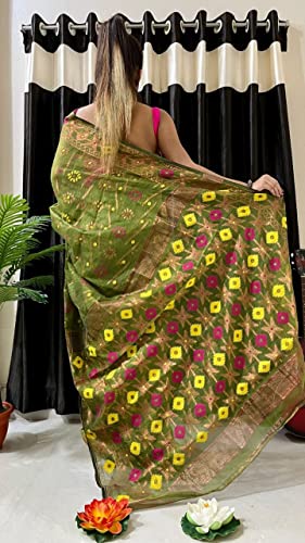 Sari Jamdani de algodón bengalí transpirable para lucir un drapeado perfecto 3