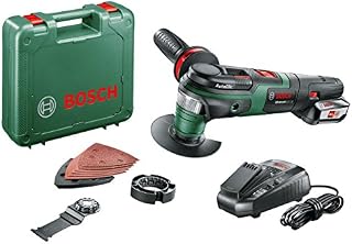 Bosch Home and Garden Cordless Multifunction Tool AdvancedMulti 18 (1 battery, charger, 18 Volt System, delta sanding plate, sanding sheet set, 2x saw blades, auxiliary handle, in carrying case)