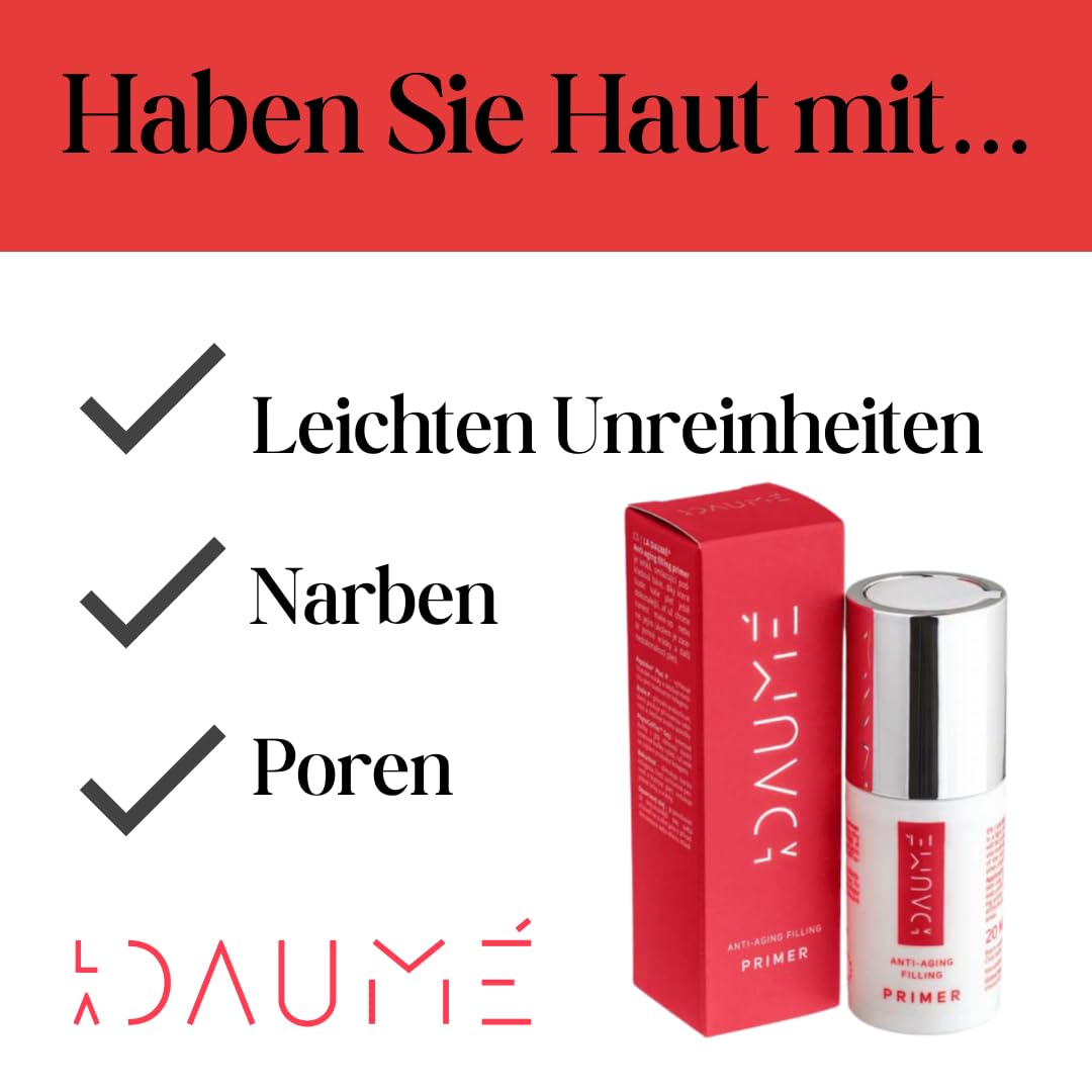 La Daumé Anti-Aging Foundation, Baza pod makijaż, Peptydy, Witamina E, Regenerujący podkład Nawilżająca baza wypełniająca pod makijaż lub cienie do powiek, Minimalizuje pory i drobne linie, 20 ml