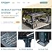 EROMMY 10' x 12' Outdoor Louvered Pergola, Patio Hardtop Gazebo, Sun Shade Shelter, Adjustable Metal Roof Hardtop Gazebo for Deck Patio Garden Yard, Curtains and Netting Included, Gray-Black
