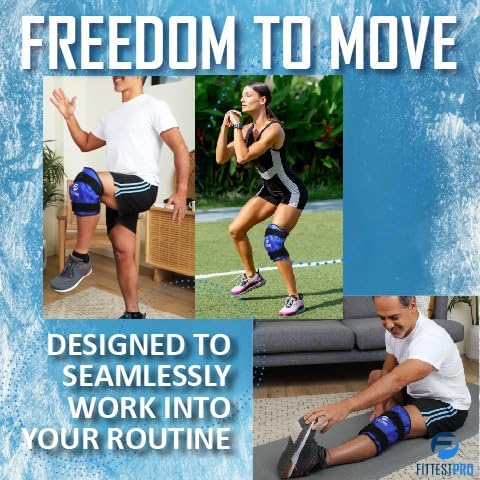 Miniatura 4 de Fittest Pro Envoltura de hielo de rodilla para aliviar el dolor, envoltura reutilizable de terapia fría y caliente para hinchazón, recuperación y