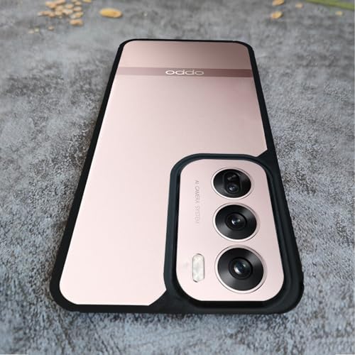 Image of AIBEX Crystal Clear Back Case Compatible with Oppo Reno 12 5G Back Cover Case | 360 Degree Protection | Shock Proof Design | Transparent Back Cover (PC & TPU, Black)