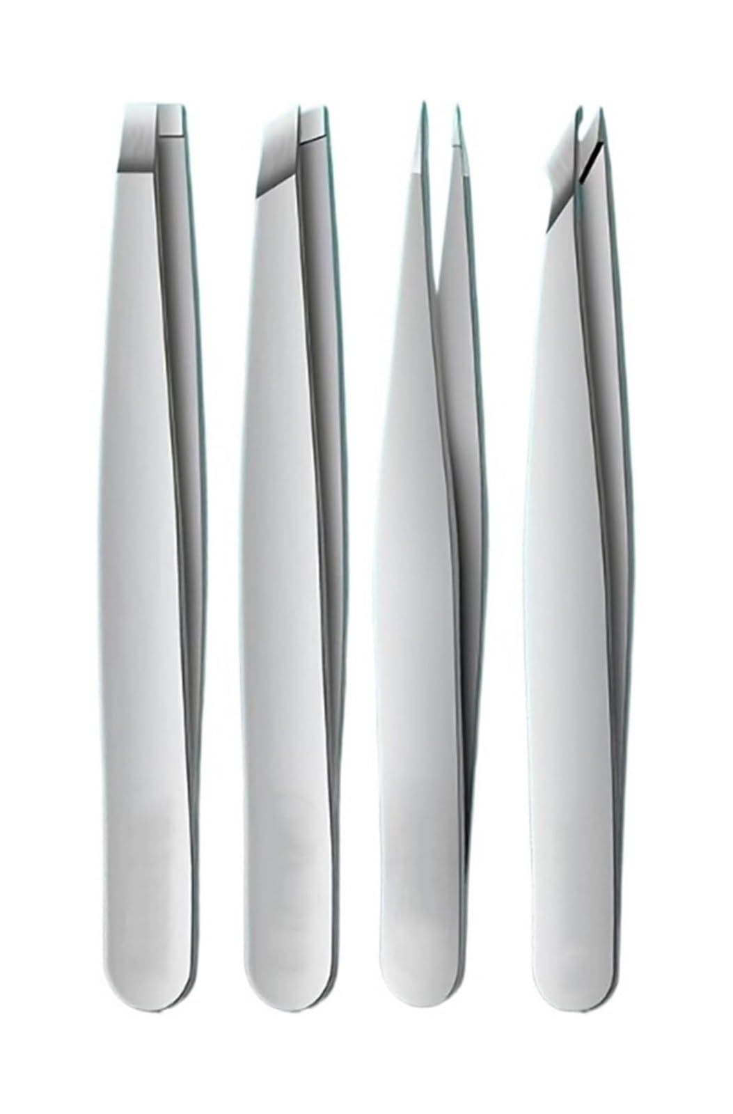 Volure Silver Stainless Steel Eyebrow Tweezers Set