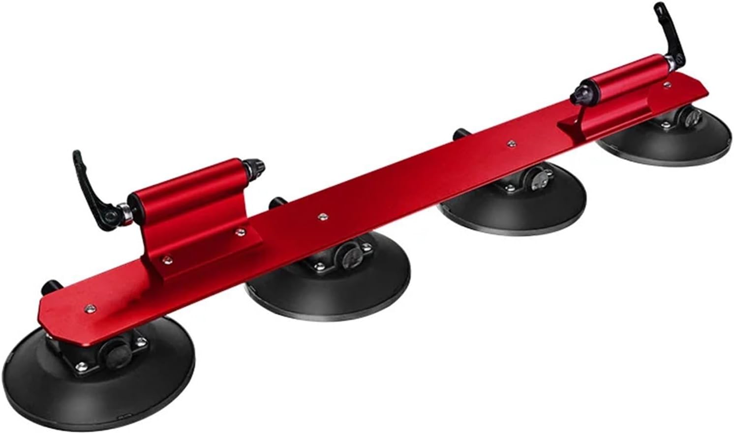 Aluminum Suction Cup Rooftop Bicycle Carrier for Two Bikes(Red)