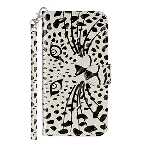 Samsung Galaxy A51 Phone Case, 3D Shockproof PU Leather Wallet Cases Flip TPU Bumper Slim Fit Notebook Protective Cover Shell for Samsung Galaxy A51 with Stand Magnetic Closure Leopard