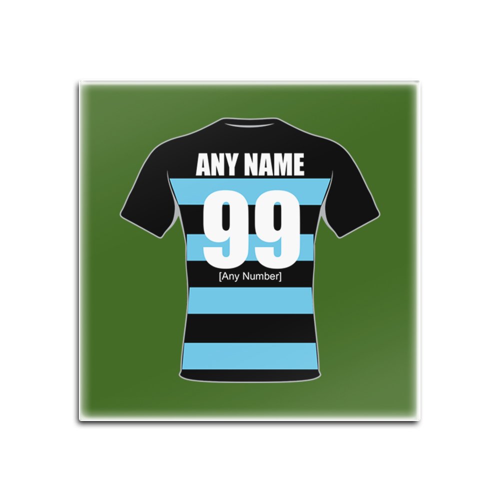UNIGIFT Personalised Gift - London Broncos Square Glass Coaster (Rugby League Design Theme, Colour Options) - Any Name/Message on Your Unique Mat Pad - The Londoners