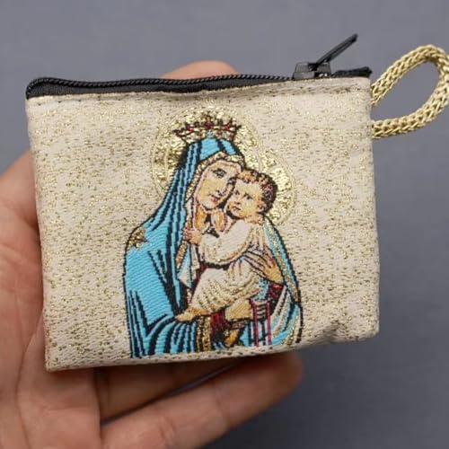 Bolsa de rosario católico XJBTBA para evitar enredos de joyas 2