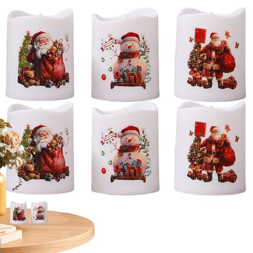 Fyrdyn Weihnachts-LED-Stumpenkerzen, flammenlose Weihnachtskerzen -...