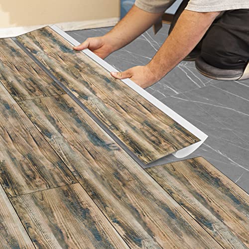 Adhesivo decorativo de imitación de madera de grano de madera, para cubrir paredes, muebles, encimeras, cocina, decoración (marrón claro, 5 piezas) B