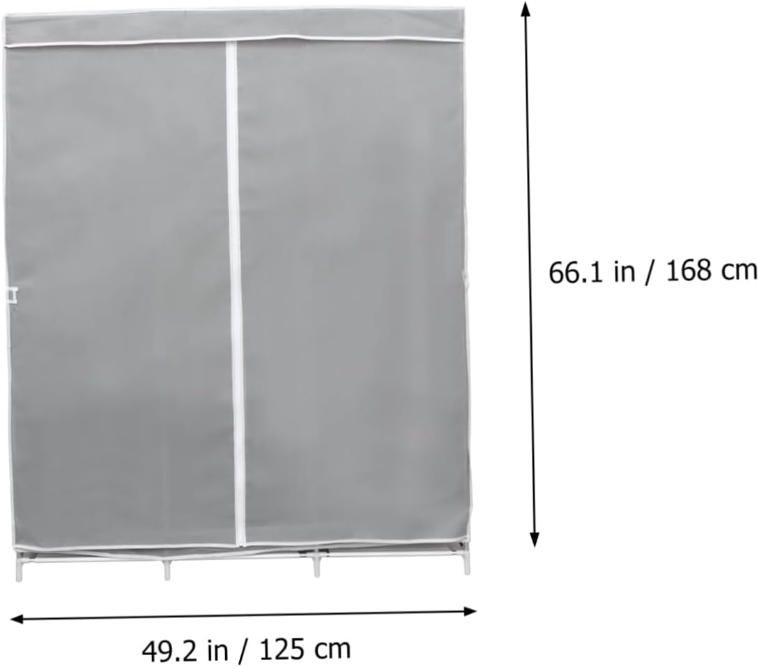 1Pc Non Woven Fabric Wardrobe with Sturdy Frame Easy Assembly Storage Organizer for Clothes Capacity Clothes Closet for Home and Walk Closet