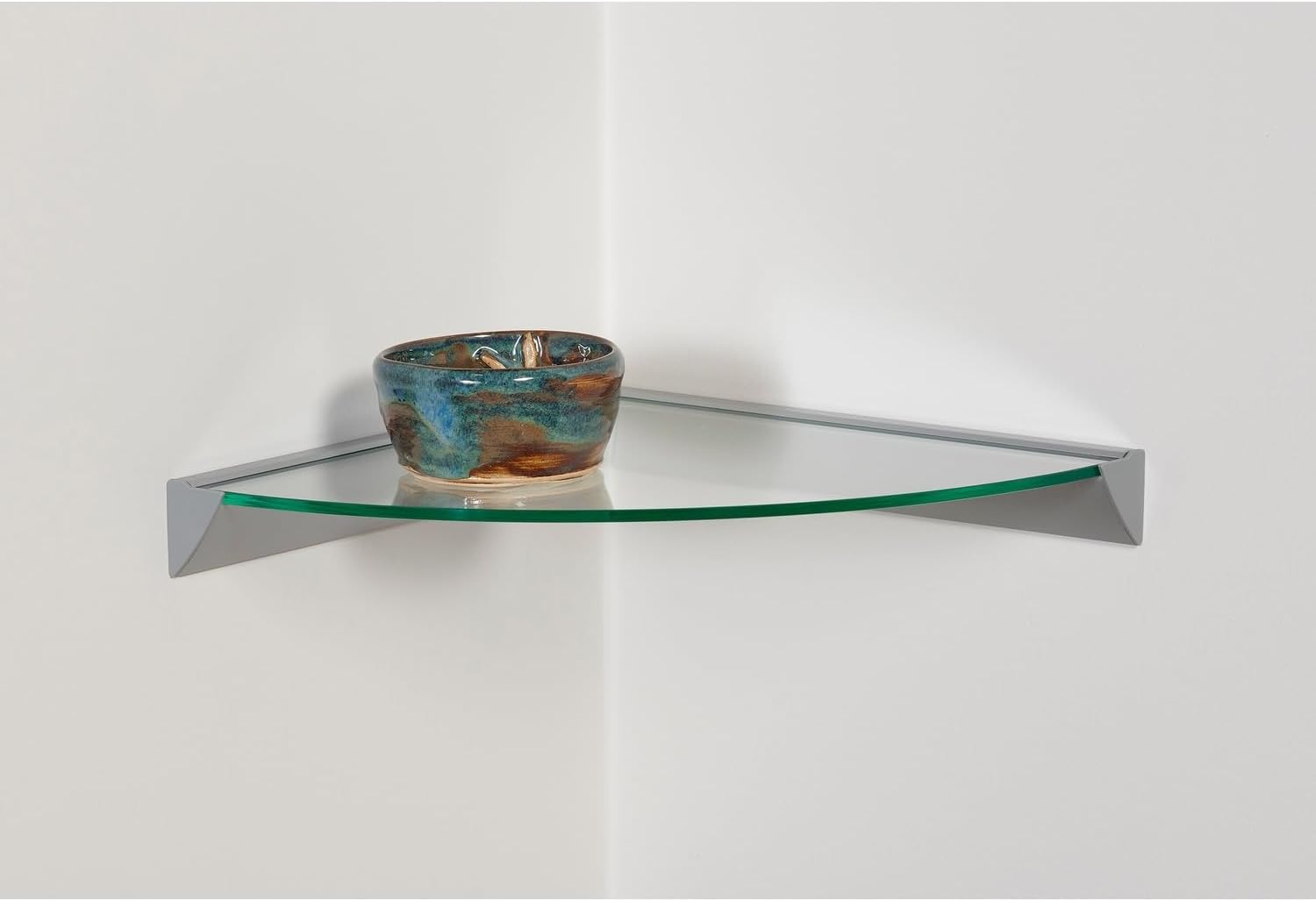 Essentials 12-inch Corner Clear Glass Shelf Kit