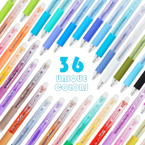 Bolígrafos borrables de gel multicolor BAYTORY 0.7 mm x36 miniatura 3