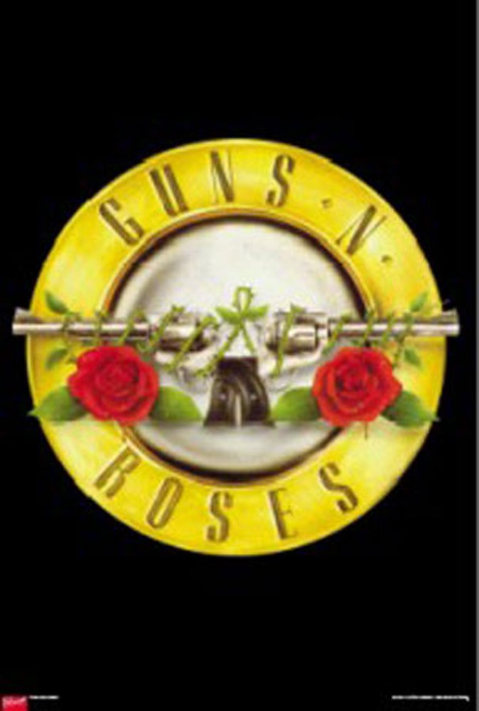 Guns N Roses - Logo - Musikposter Heavy Metal Hard Rock - Grösse 61x91,5 cm + Wechselrahmen, Shinsuke® Maxi Kunststoff Schwarz, Acryl-Scheibe