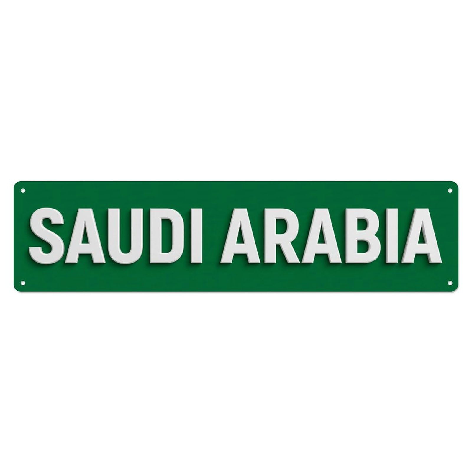 Metal Tin Sign Vintage Saudi Arabia Flag Pattern
