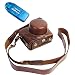 Produktbild First2savvv XJD-J5-HH10G10 Premium Qualität braun Ganzkörper- präzise Passform PU-Leder Kameratasche Fall Tasche Cover für Nikon 1 J5 mit 10-30mm Lens mit SD-Kartenleser