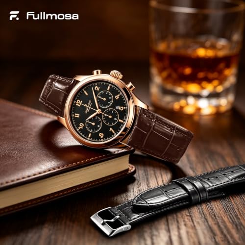 Image of Fullmosa Bamboo Grain Genuine Quick-Release Leather Watch Strap