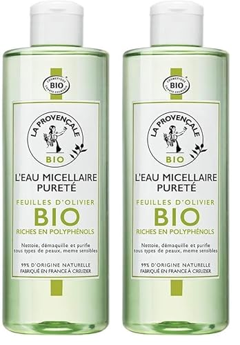 La Provençale - Acqua micellare purezza - Certificato Bio, foglie di olivo biologico, per tutti i tipi di pelle, anche sensibili, 400 ml (Confezione da 2)