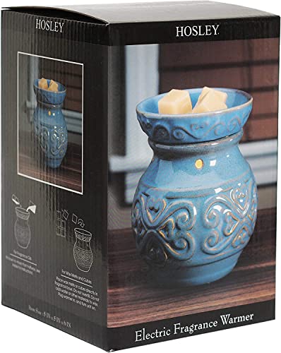 Hosley 6 High Blue Ceramic Electric Warmer. Ideal Gift For Wedding Spa Aromatherapy. Use Brand Wax Melts Cubes Essential Oils And Fragrance Oils. O4 #TOP6