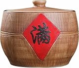 Wzglod Keramik Reis Eimer mit Deckel Keramik Vorratsdosen Getreide Lagerung Lebensmittel Spender Chinesisch Versiegelter Reisbehälter Geeignet für Müsli, Mehl, Zucker, Kaffee