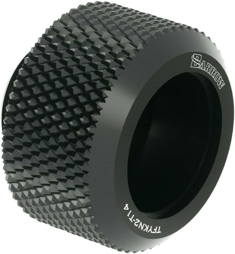 Barrow G1/4" to 14mm Hard Tubing Compression Fitting Anti- Slip, Anti-Off, 4-Pack (Black)