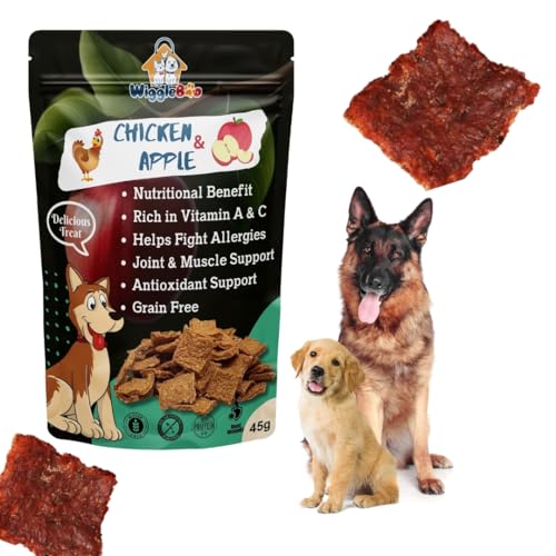 Image of Chicken & Apple Treat for Dog | Travel Friendly Pack | Protein Rich | Great Antioxidants | Crunchy Healthy Snacks | 45g