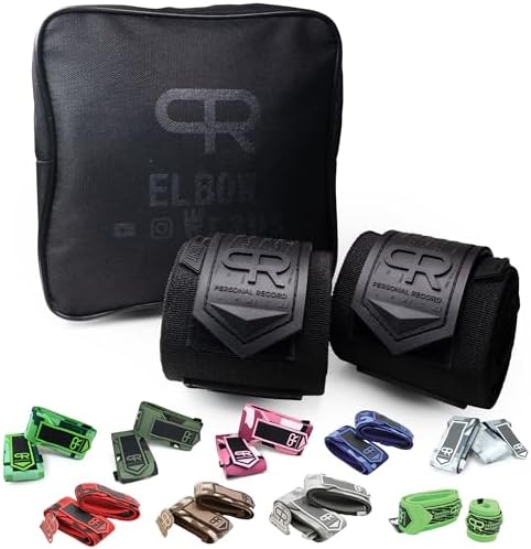 PR Personal Record Heavy Duty Premium Elbow Wraps - All Black