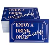 RXBC2011 Vintage Drink Cards Retro Style Cheers Token Beverage Coupon Pack of 100 Navy