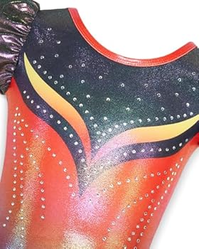 Gogokids 3-delige gymnastiekset met wijde mouwen, voor kinderen, met kleurverloop, pailletten en glitterdesign, set gymnastiekkostuum met shirt, shorts en haarband voor 3-12 jaar, blauw, wit, 130(120 Gogokids 3-delige gymnastiekset met wijde mouwen, voor kinderen, met kleurverloop, pailletten en glitterdesign, set gymnastiekkostuum met shirt, shorts en haarband voor 3-12 jaar, blauw, wit, 130(120
