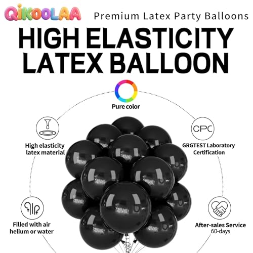 Image of 32Pcs Black Big Balloons 18 Inch, Round Large Latex Party Balloons for Birthday Wedding Decorations. (black)