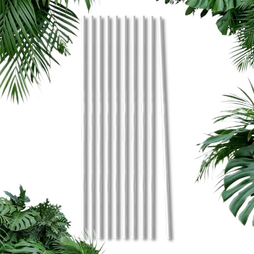 Fibrolux Set 10x Glasfaserstäbe - Pflanzstäbe (Ø 8-1000, Weiß) GFK...