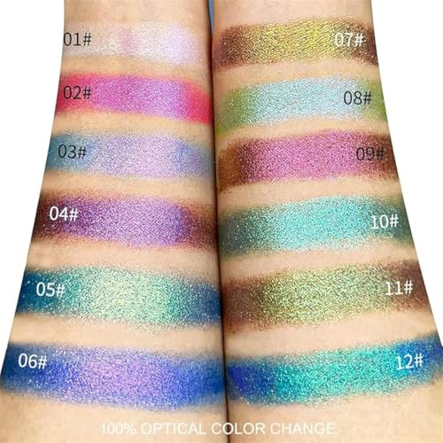 Adriana Nicole Cosmetics Ethereal Single Color-Shifting Eyeshadow With Exquisite Glitters, Double Chrome Eye Shadow (08#) - Image 5